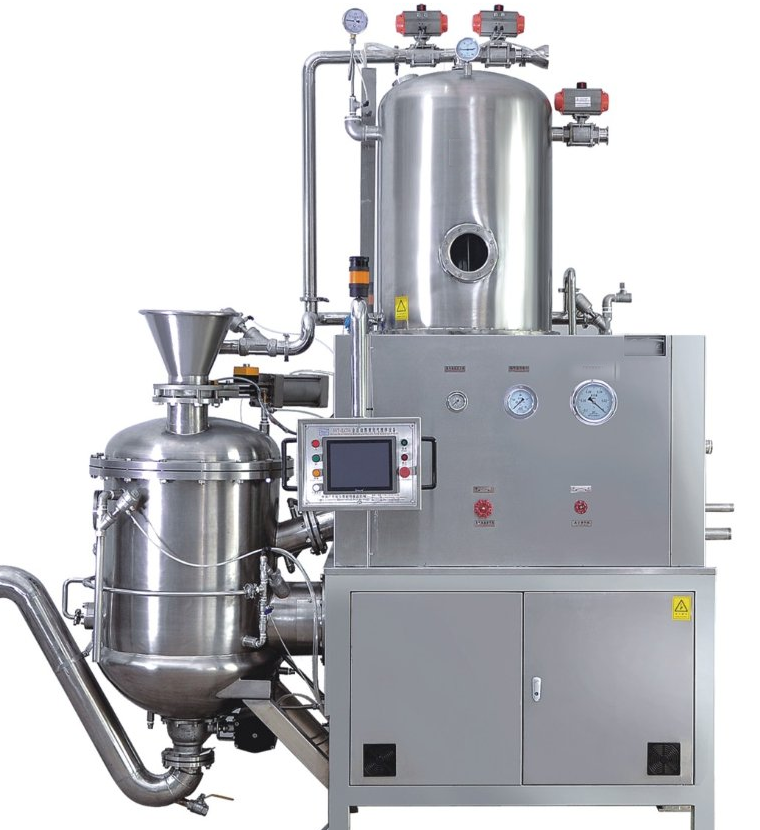 Low-temp double vacuum aerating cooking mixer - dual vacuum cooker with PLC control and full stainless steel build